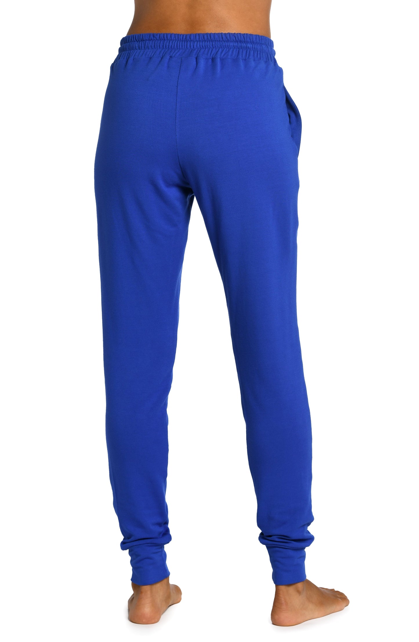 Model is wearing a sapphire colored knitted joggers from our Living in Leisure collection!